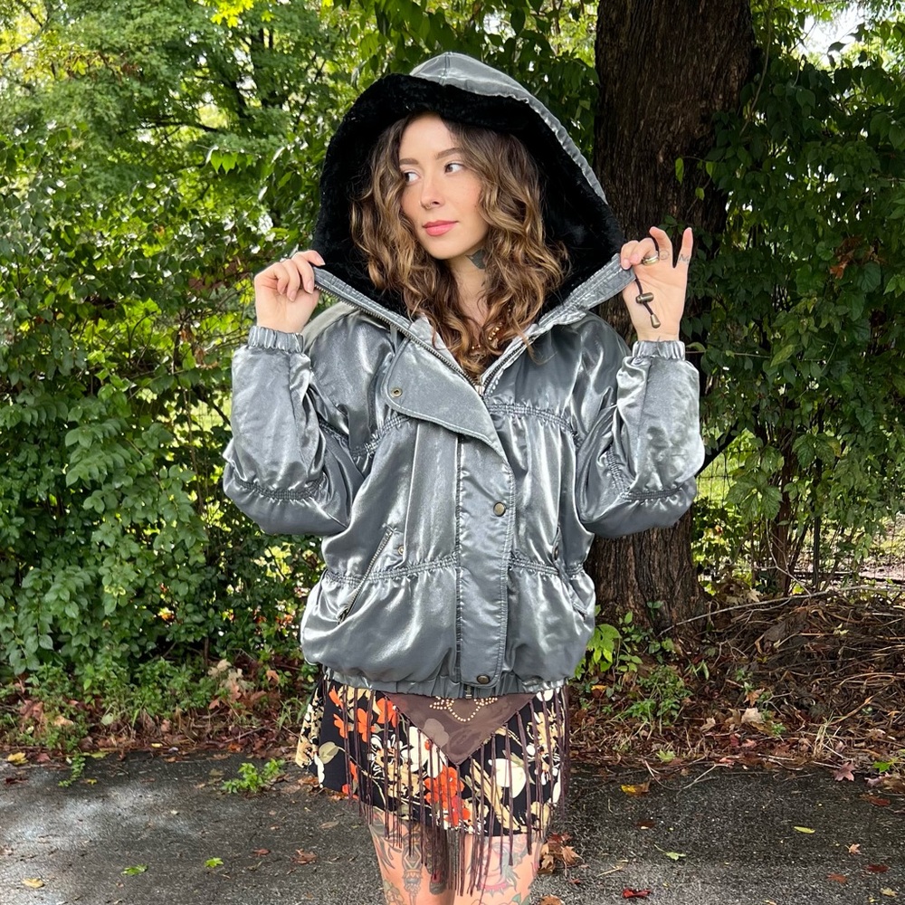 Vintage 1980s NILS Skiwear metallic jacket